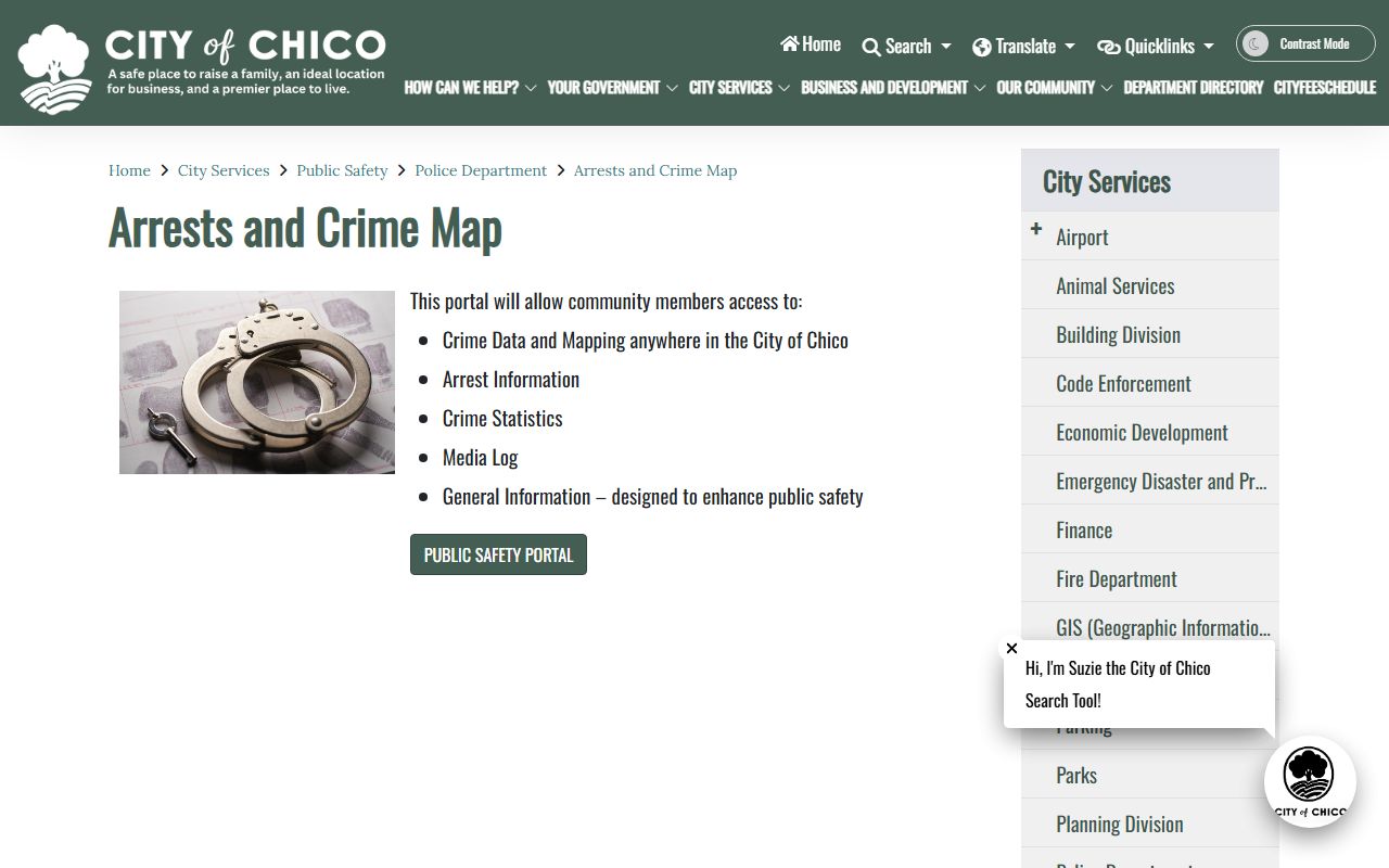Chico Police Department arrests and crime map for California arrest records