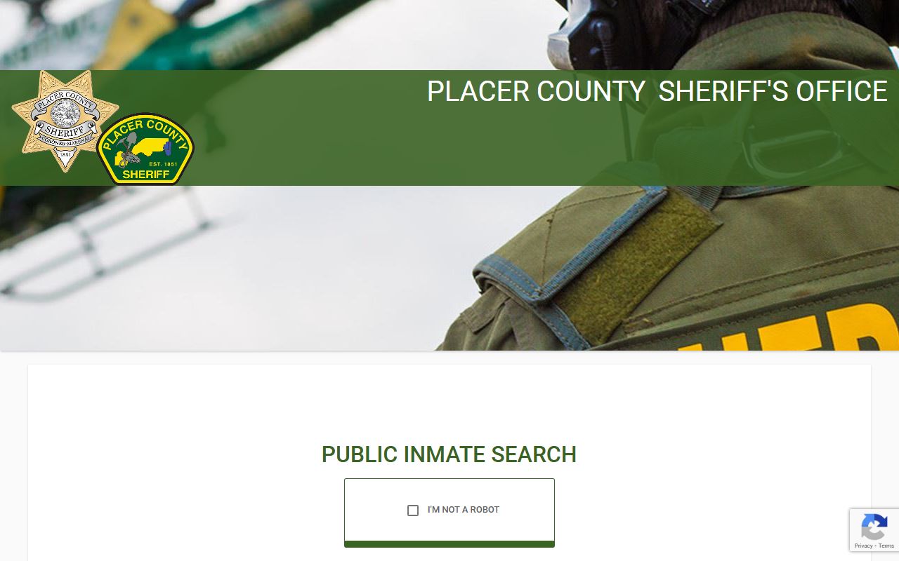 Placer County Sheriff inmate search for arrest records