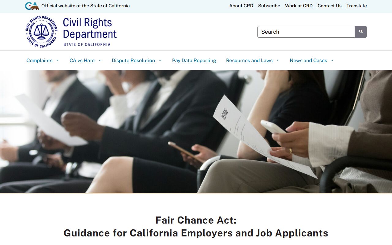 California Fair Chance Act information page